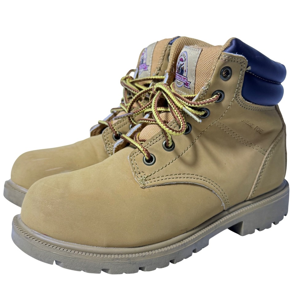 Brahma Womens Steel Toe Work Boots Wheat Tan Lace Up ASTM F2413-17 Size 6